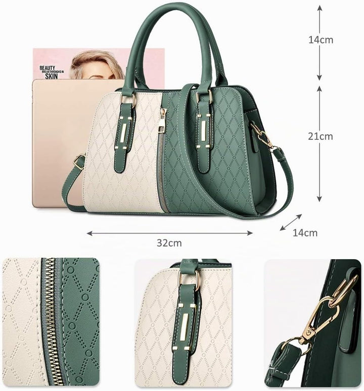 NICOLE &amp; DORIS Schultertasche Damen Mode PU Leder Schick Shopper Handtasche Umhängetasche Tote Handt