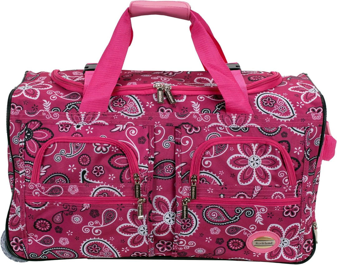 Rockland Seesack zum Rollen, Bandana Pink, 22-Inch, Reisetasche mit Rollen 22-Inch Bandana Pink, 22-