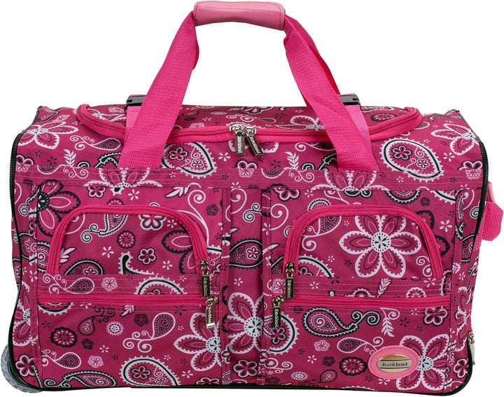 Rockland Seesack zum Rollen, Bandana Pink, 22-Inch, Reisetasche mit Rollen 22-Inch Bandana Pink, 22-