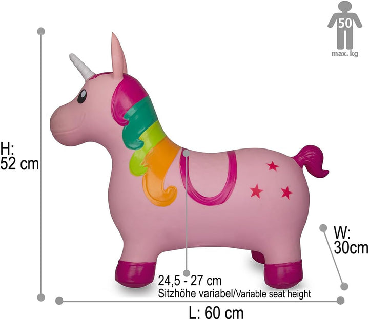 JAMARA 460316 Hüpftier Einhorn HoppyDoo - Spielzeug für Kinder, Hüpfspielzeug Baby Indoor/Outdoor, G
