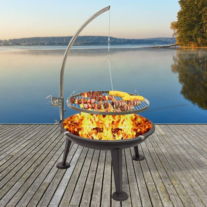 Schwenkgrill 3-Bein Rundgrill Holzkohlegrill Barbecue BBQ Grill Ø 55 cm "Oregon"