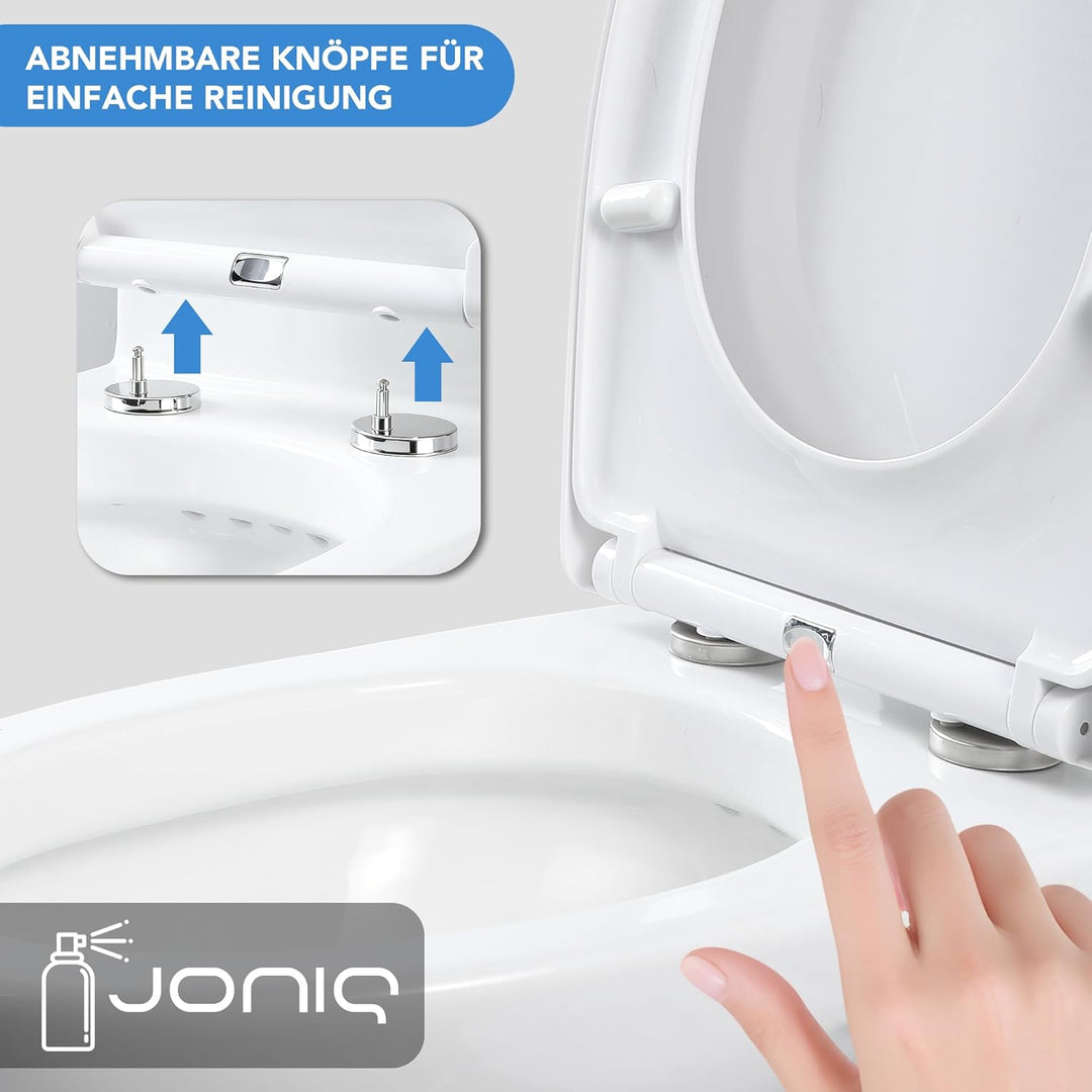 Toilettendeckel mit Absenkautomatik,WC Sitz Quick Release Funktion und Softclose, Einfache Montage A