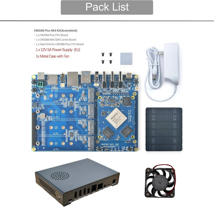 youyeetoo CM3588 Plus Mini NAS Plattform, 8K Video, RK3588,OpenMediaVault fit,16/32GB RAM, 4 x M.2 P