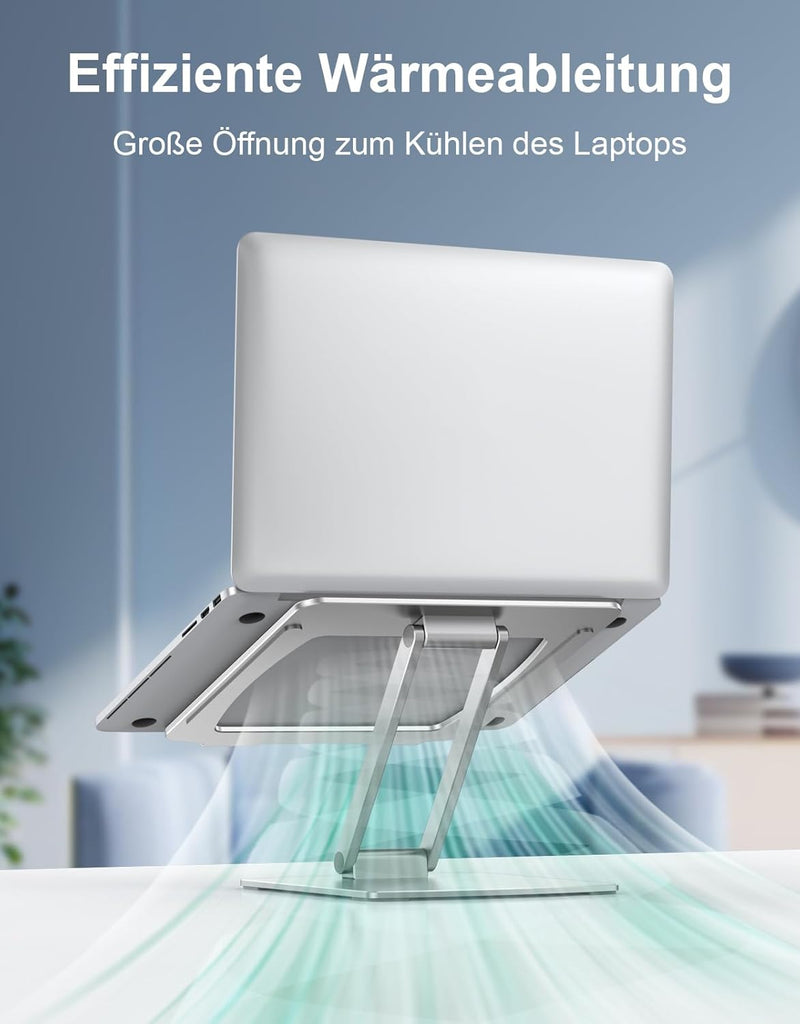 CIRYCASE Laptop Ständer, Aluminium Ergonomischer Laptop Stand, Laptopständer Höhenverstellbar Faltba