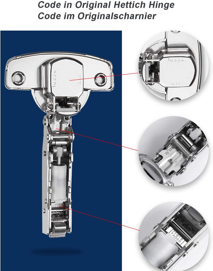 Hettich Sensys 8645i TH52 110° Eckanschlag Scharnier mit Integrierter Dämpfung Soft Close Automatiks
