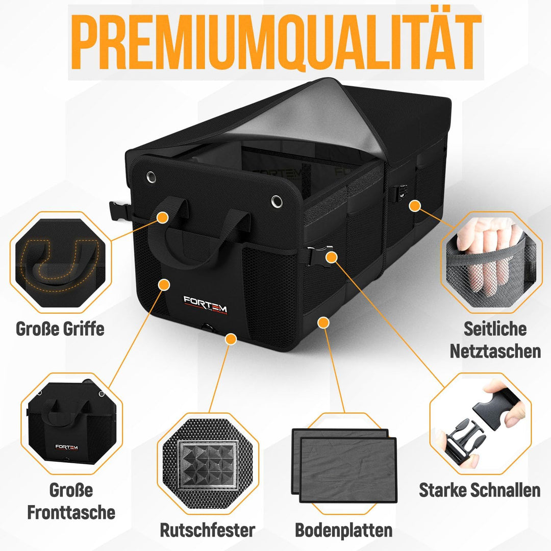 FORTEM Kofferraum Organizer, Kofferraumtasche, Zusammenklappbarer Auto Organizer Kofferraum mit Fäch