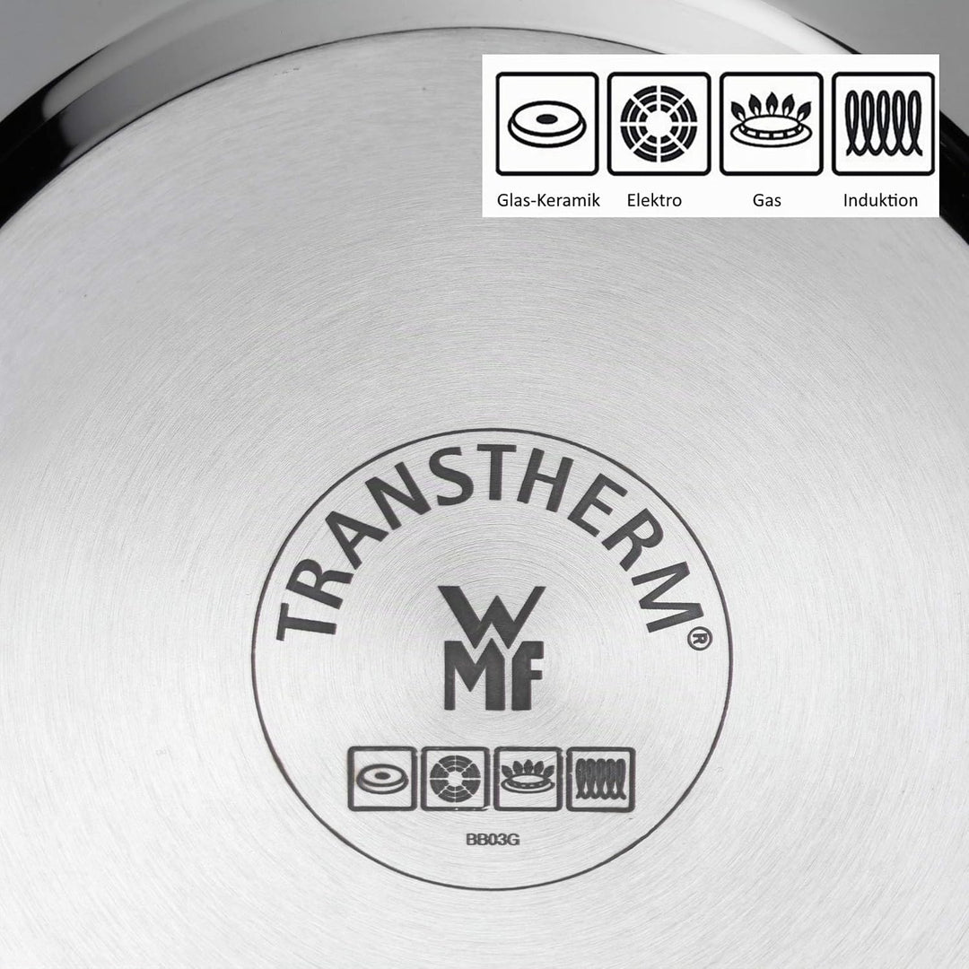 WMF Compact Cuisine Kochtopf gross 20cm, Glasdeckel, Fleischtopf Induktion 3,3l, Cromargan Edelstahl