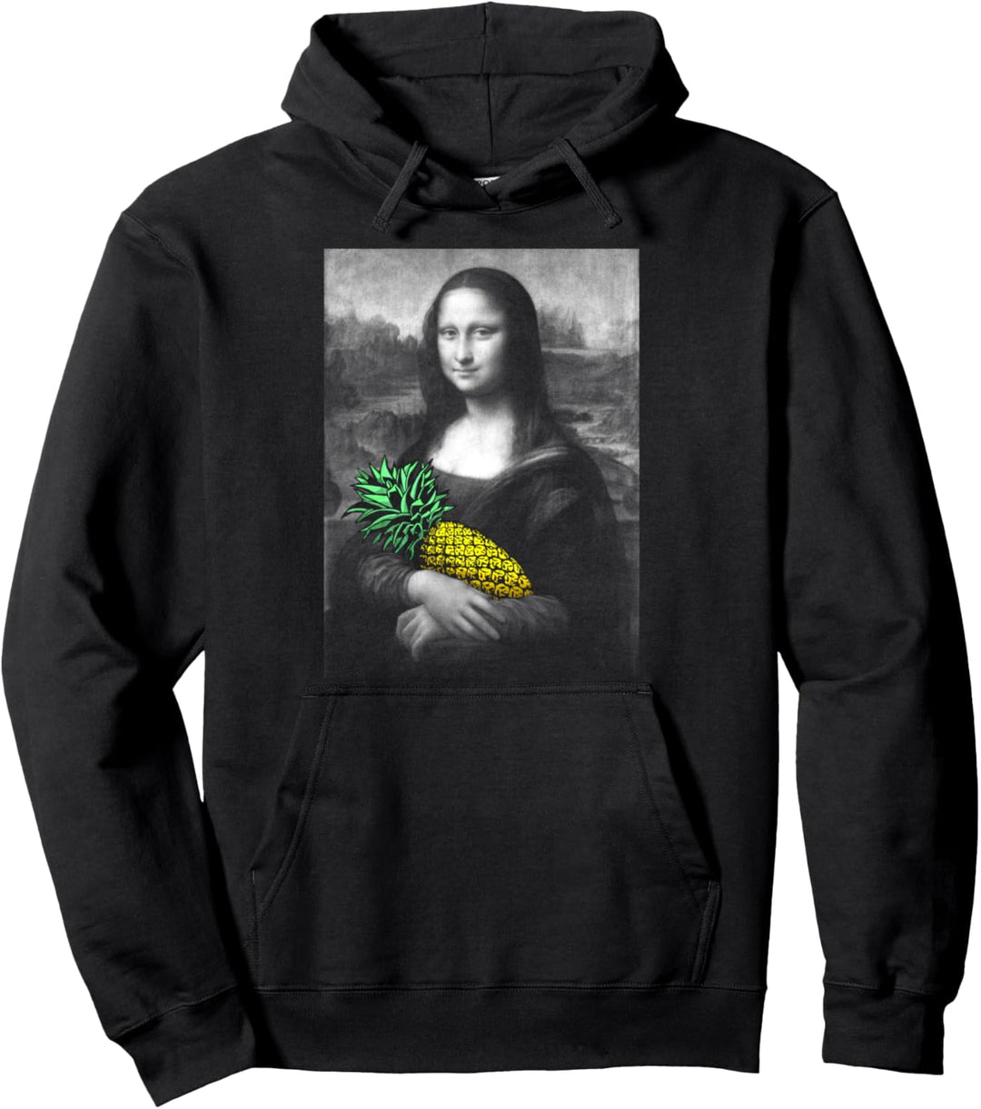 Mona Lisa mit Ananas Lustige Mashup Pullover Hoodie