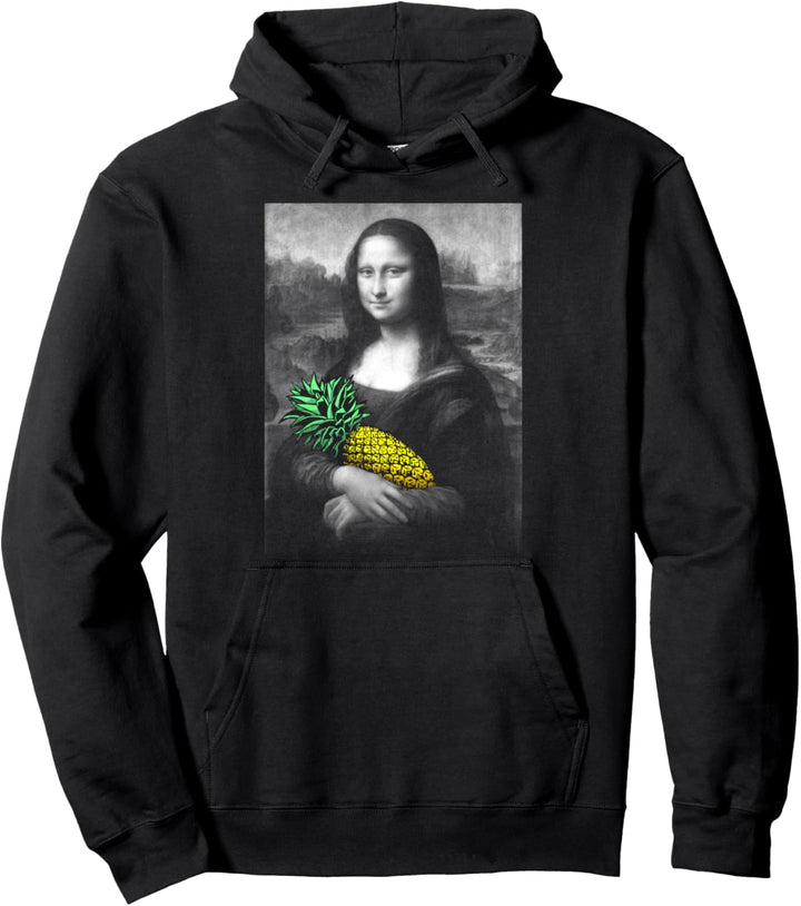 Mona Lisa mit Ananas Lustige Mashup Pullover Hoodie