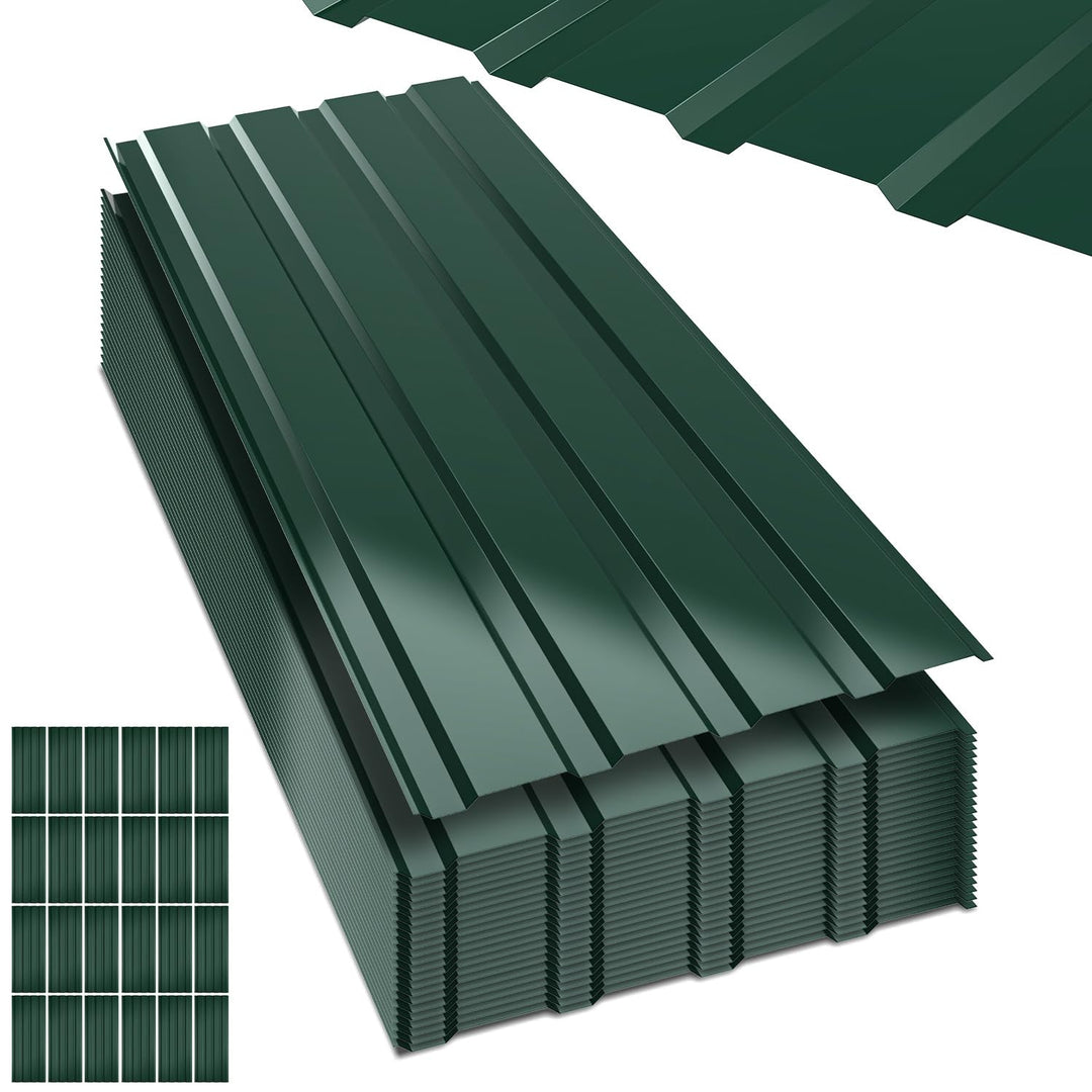 Trapezblech 48 Stück 115×45cm – 24.84m², Dachblech aus 0,25mm Stahl, Wetterbeständig &amp; Rostfrei für