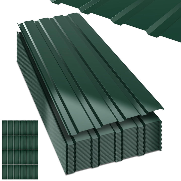 Trapezblech 48 Stück 115×45cm – 24.84m², Dachblech aus 0,25mm Stahl, Wetterbeständig &amp; Rostfrei für