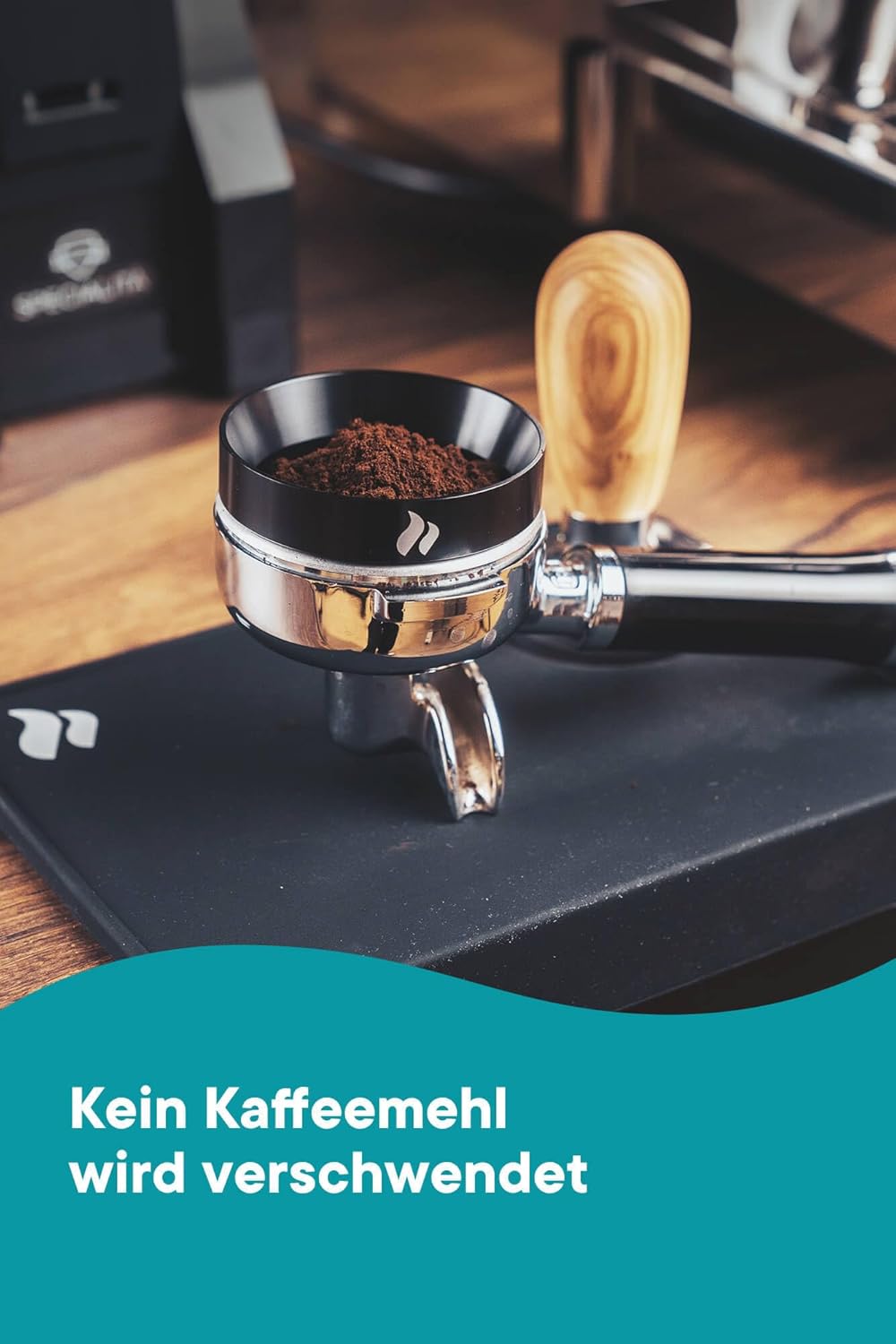 roastmarket Dosierring schwarz (58mm) - Siebträger Dosierring magnetisch - Kaffeedosierring für saub