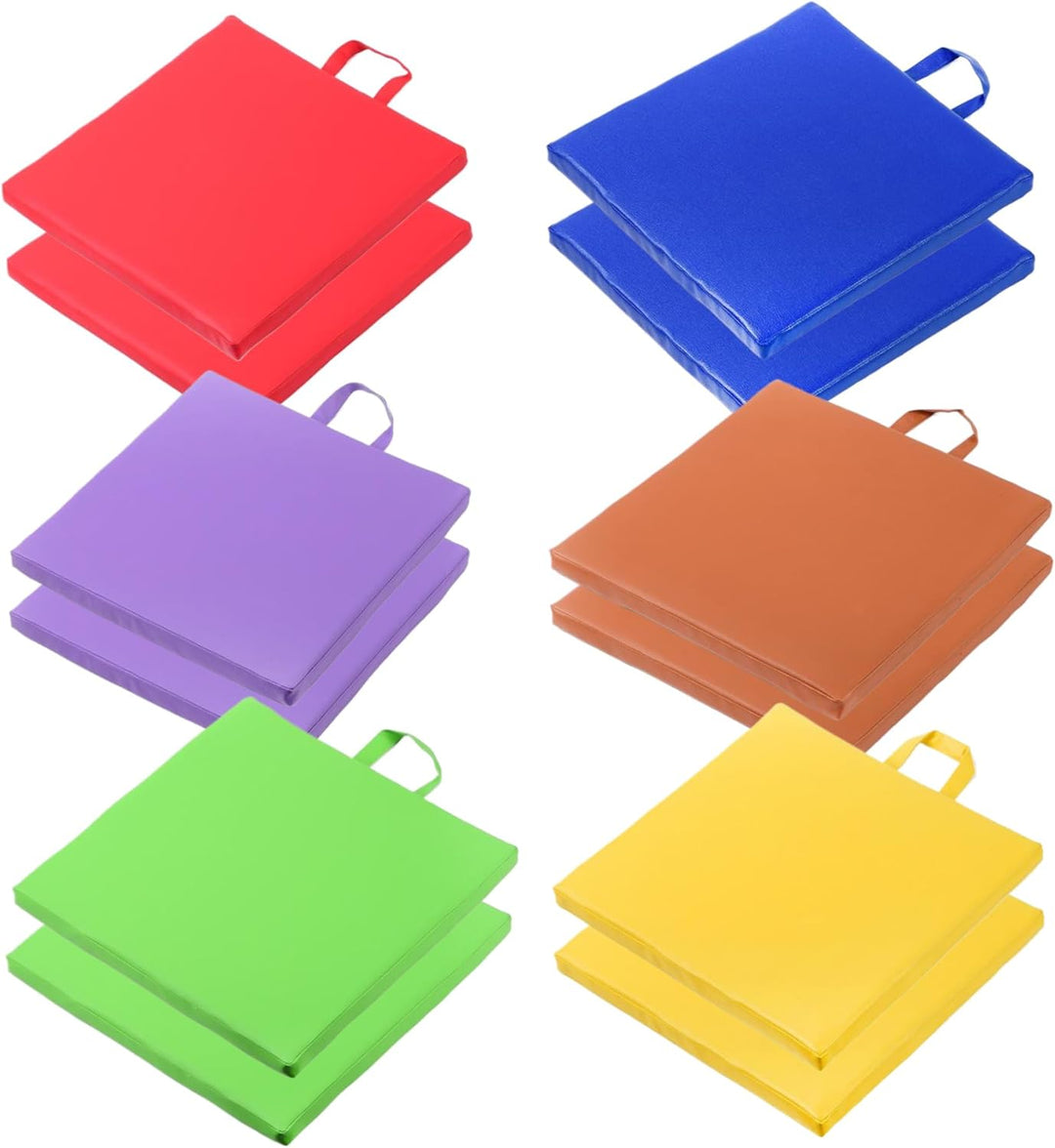 NASSMOSSE Bodenkissen für Klassenzimmer, 12pcs 12 Zoll wasserdichte Flexible Sitzplätze mit Griff, 6