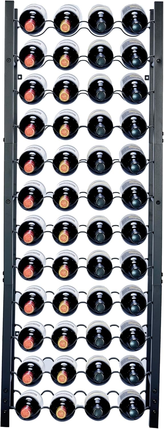 Weinregal - Weinschrank - Weinflaschenhalter - Weinlagerung - Schwarz - Pulverbeschichteter Stahl -