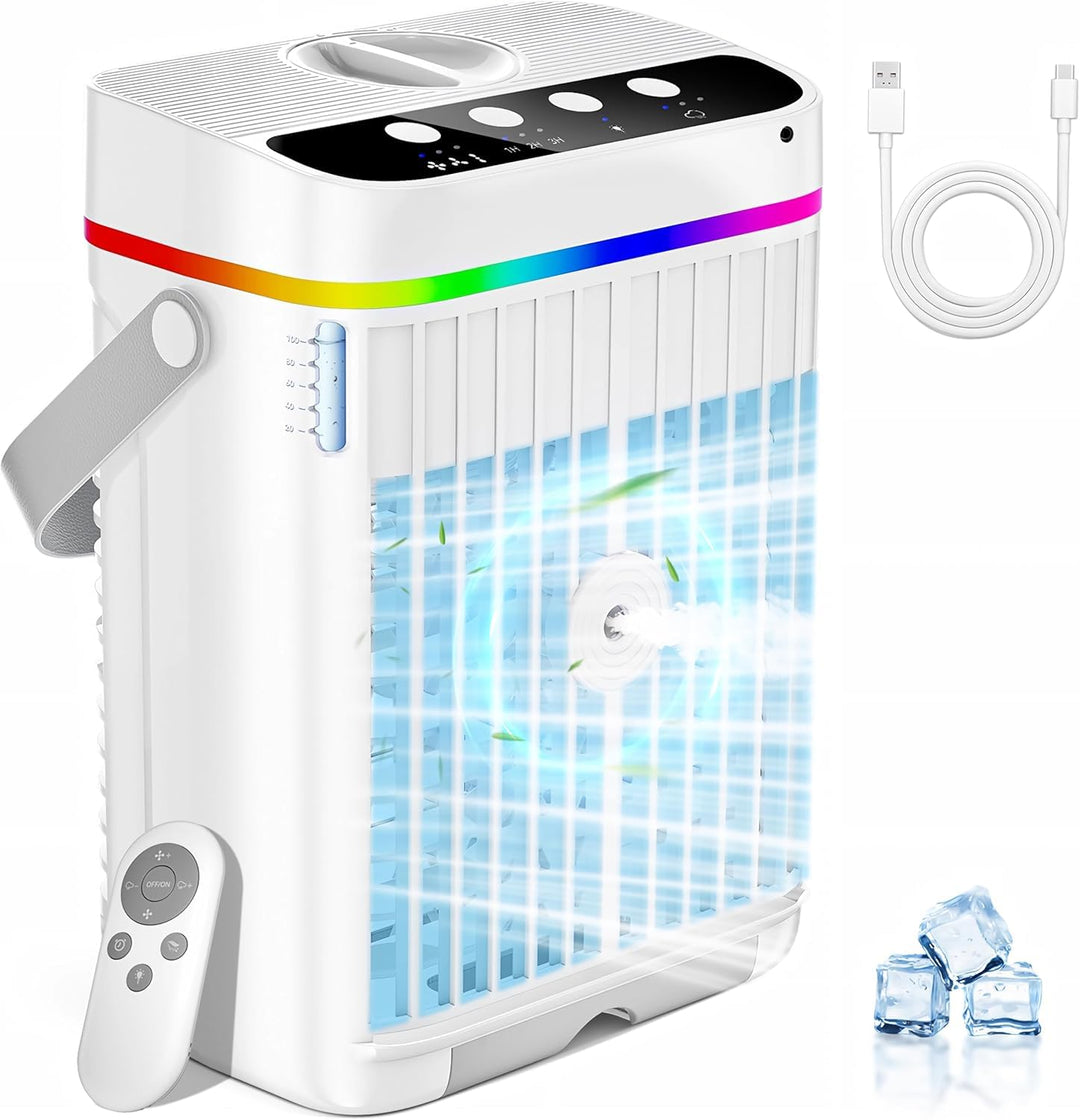 Mobile Klimaanlage, 4 in 1 Mini Klimaanlage mit Kühlen Nebel, Klimaanlage Mobil, klimagerät ohne abl