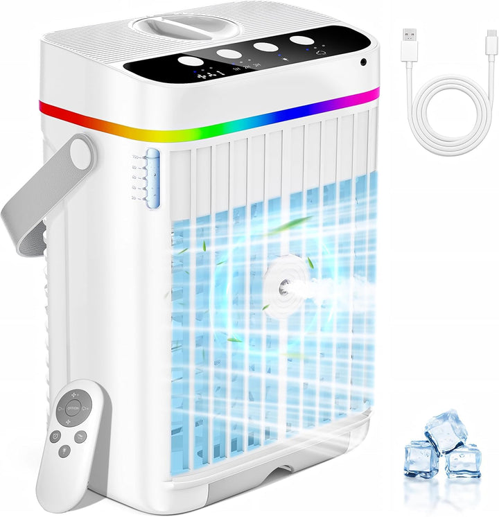 Mobile Klimaanlage, 4 in 1 Mini Klimaanlage mit Kühlen Nebel, Klimaanlage Mobil, klimagerät ohne abl