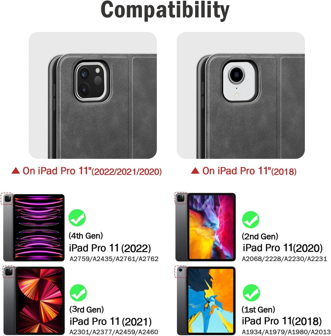 AUAUA Hülle für iPad Pro 11 2022 (4. Generation)/2021(3. Gen)/2020(2. Gen)/2018 mit Apple Stifthalte
