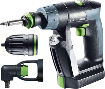 Festool Akku-Bohrschrauber CXS 2,6-Set (mit Akkupacks, Ladegerät, Werkzeugfutter, Magnet-Bithalter,