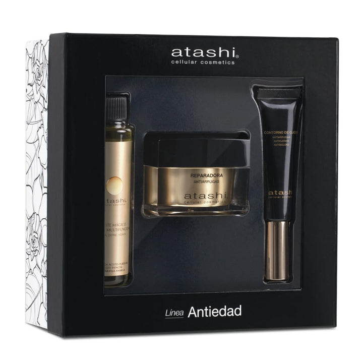 Atashi Cellular Cosmetics Atashi | Tägliches Anti-Aging-Ritual Brust | Reparierende Creme + Augenkon