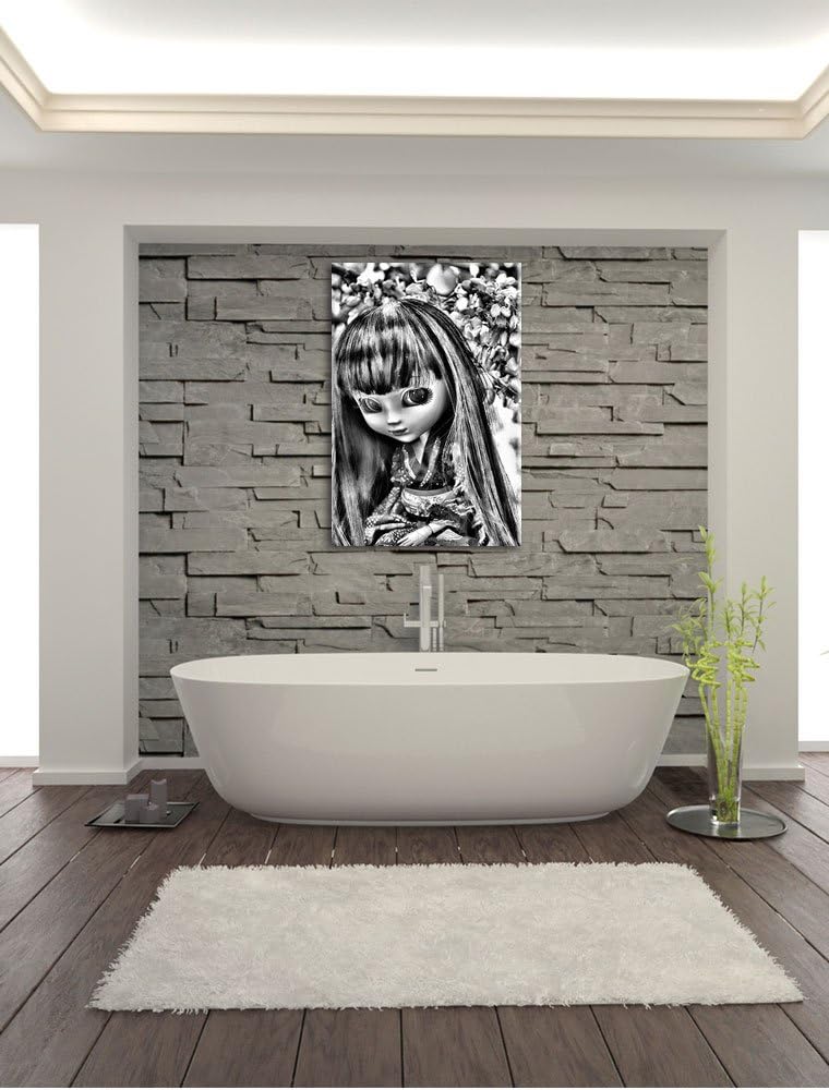 Pixxprint anmutige Geisha Pullip als Leinwandbild/Grösse: 100x70 cm/Wandbild/Kunstdruck/fertig bespa