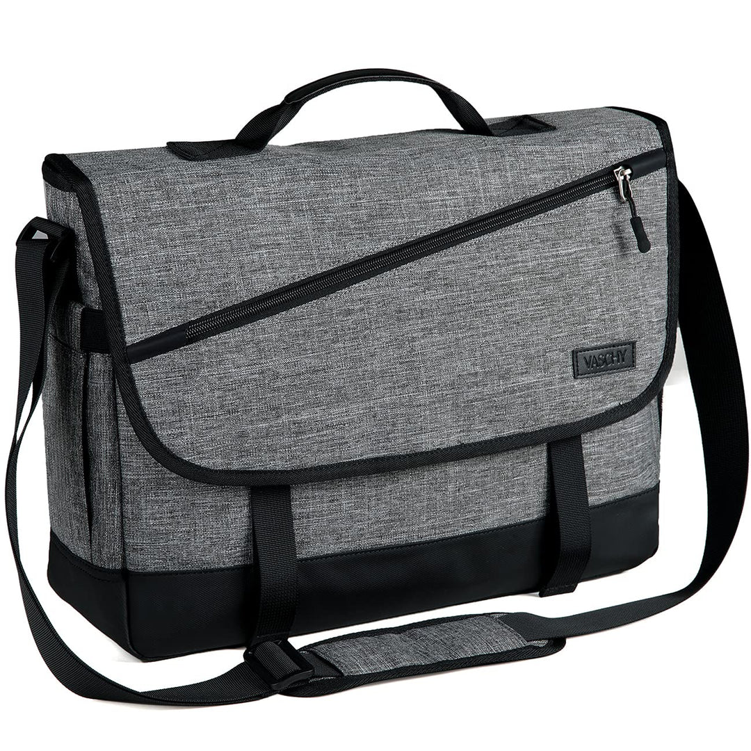 VASCHY Umhängetaschen Herren, Wasserabweisend 15.6 Zoll Laptop Schultertasche Laptoptaschen mit Gepo