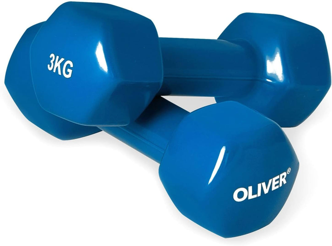 OLIVER Kurzhantelpaar 3er Kombi 3kg Gewichte Kraft Training Vinylummantelung