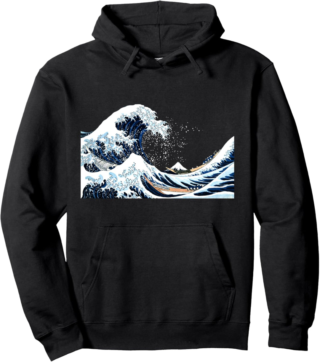 Die grosse Welle vor Kanagawa Hokusai Japanische Kunst Pullover Hoodie