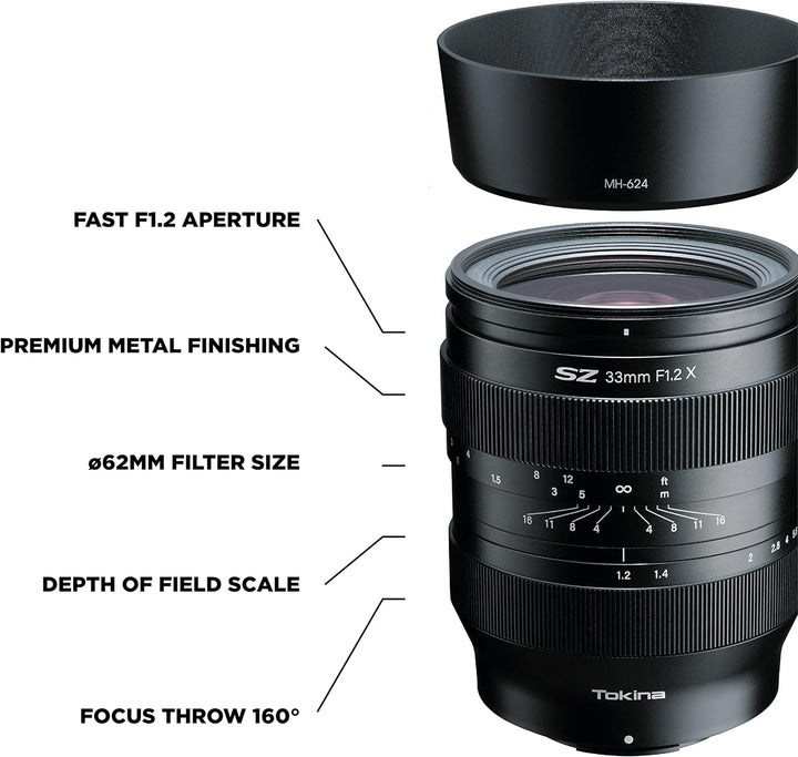 Tokina SZ 33mm F1,2 MF -Fujifilm X, Black, TO1-SZX033F