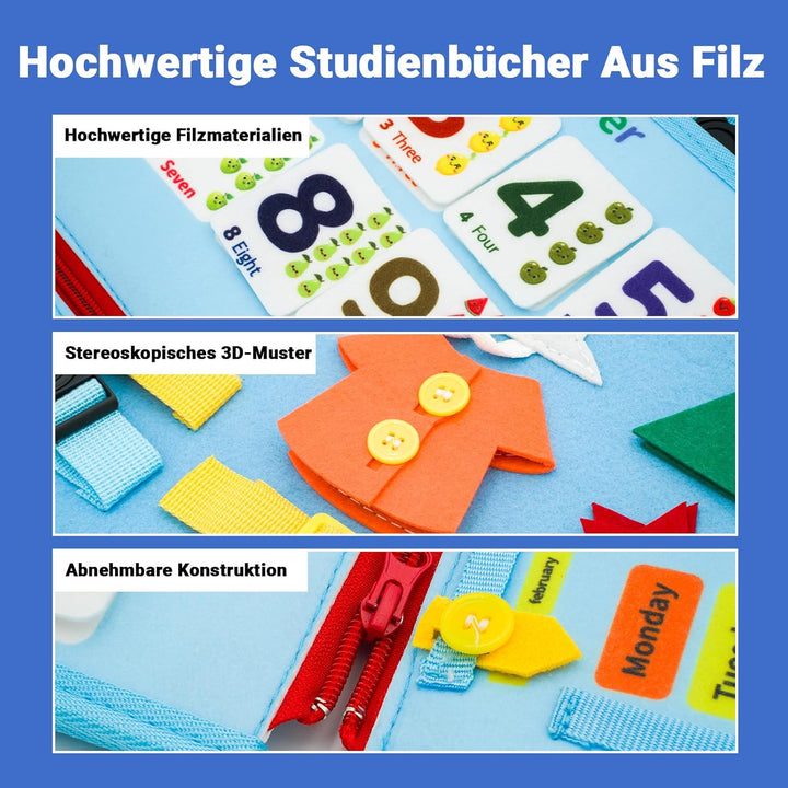 RunHero Busy Board Montessori Spielzeug Baby ab 1 Jahr Quiet Book Activity Board Motorikspielzeug Fi