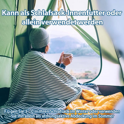 JAICOM Hüttenschlafsack, Ultraleichter Seideschlafsack für Reise, 2in1 Hüttenschlafsack, Bequemer un
