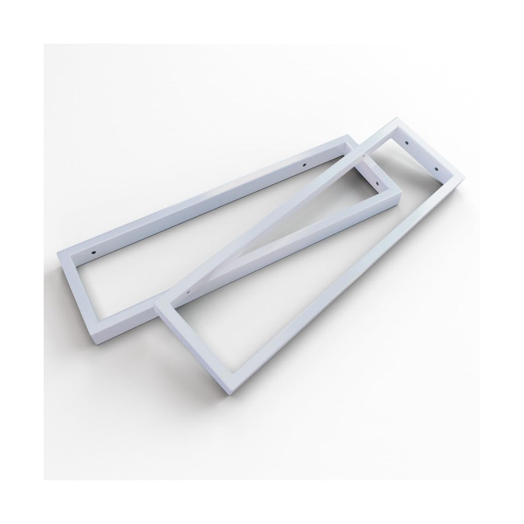 KERABAD 2 Stück Design Konsolenhalter für Waschtischplatte, Waschtischhalter, Regalhalter, Weiss-Mat