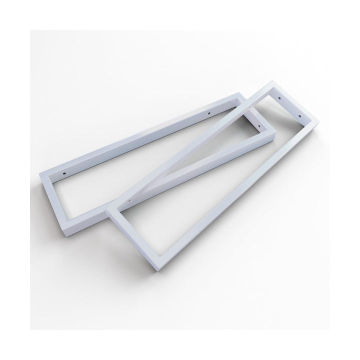 KERABAD 2 Stück Design Konsolenhalter für Waschtischplatte, Waschtischhalter, Regalhalter, Weiss-Mat