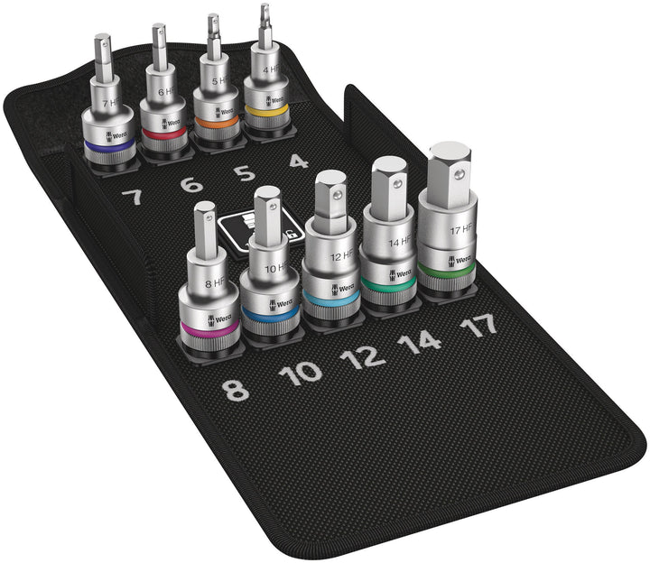Wera 05004201001 8740 C HF 1 Bit-Sortiment, Zyklop Bitnuss-Satz Innensechskant, mit Haltefunktion, 6
