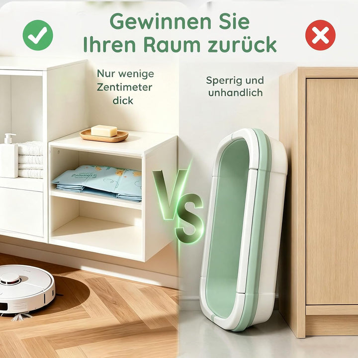 Grosse Faltbare Badewanne für Kinder - Tragbare Badewanne Kleinkindbadewanne mit doppelten Aussagen
