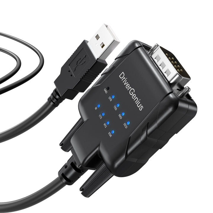 DriverGenius USB Typ-A auf Seriell RS232-(DB9) Adapter Konverter mit 9 x LEDs für IT-Administratoren