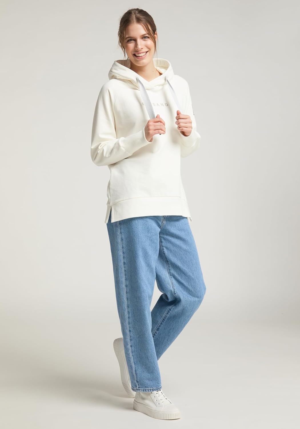 Elbsand Svana Damen Hoodie, Sweatshirt mit Kapuze, Rundhalsausschnitt Cloud White XS, Cloud White XS