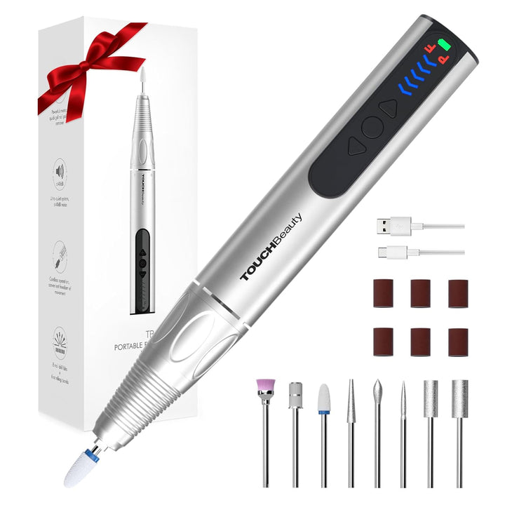 TOUCHBeauty Elektrische Nagelfräser Kabellos,8 in 1 Elektrische Nagelfeile Pediküre Maniküre kit 300
