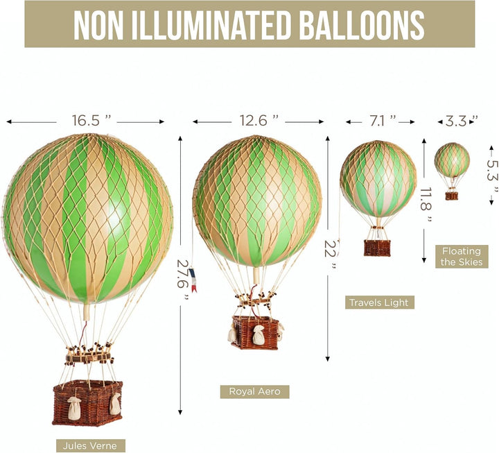 Authentic Models - Dekoballon - Jules Verne - Ballon Grün - 32 cm Durchmesser