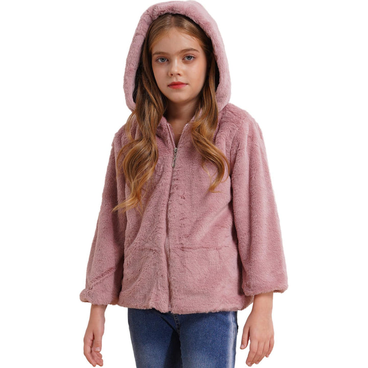 Oyolan Kinder Mädchen Kapuzenjacke Teddybär Fleecejack Winter Outwear Mantel Cartoon Sweatshirt Hood