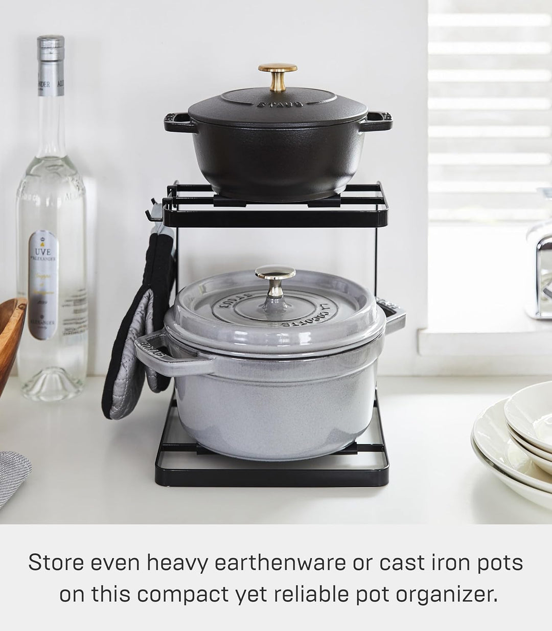 Pot stand - Tower - black Schwarz, Schwarz