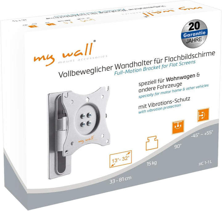 my wall TV-Wandhalterung für Wohnmobile – HC1-1L, TV Wandhalterung für Wohnmobil und Wohnwagen, Fern