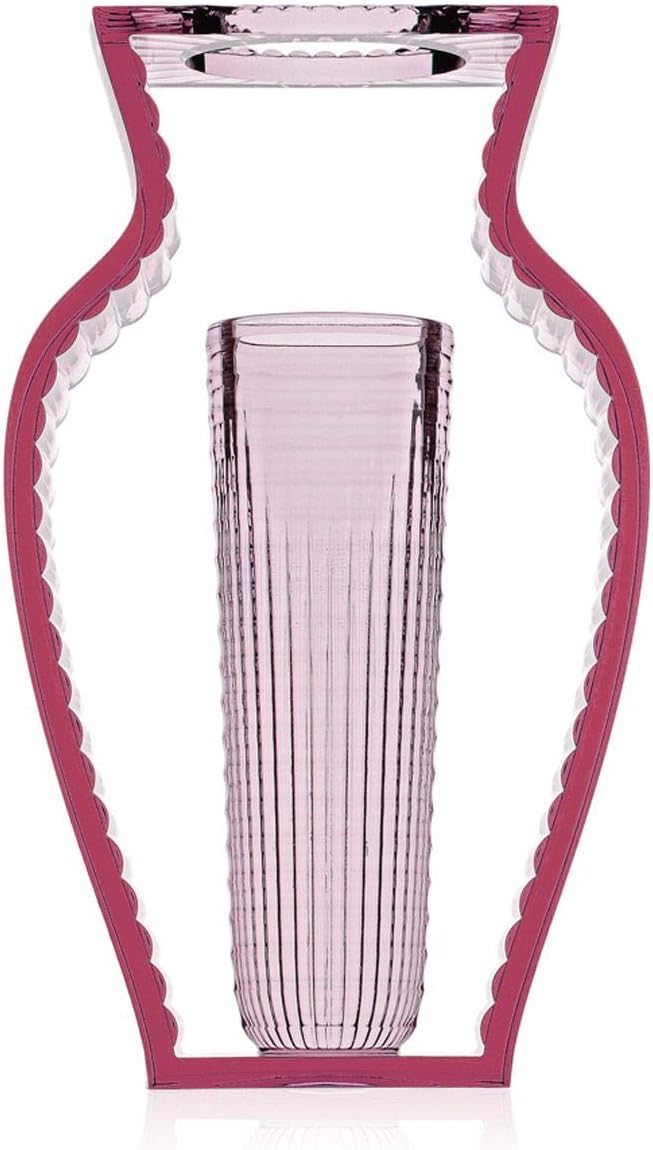 Kartell I Shine Vase, Transparentes oder durchgefärbtes PMMA, Rosa, 9.5 x 20 x 33 cm, Rosa