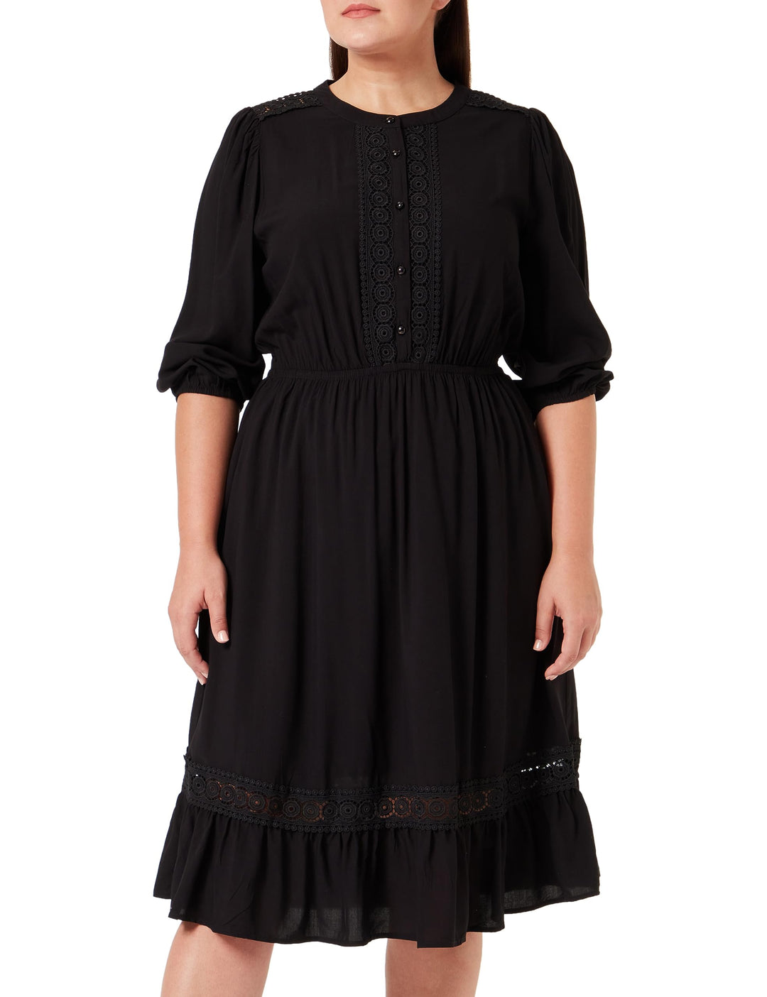 KAFFE Damen Kafreya Dress Kleid 40 Black Deep, 40 Black Deep