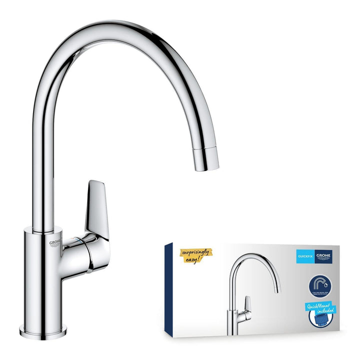 GROHE Start Edge - Einhand-Spültischarmatur (1/2", Schwenkbereich 360°, hoher Auslauf), chrom, 30529