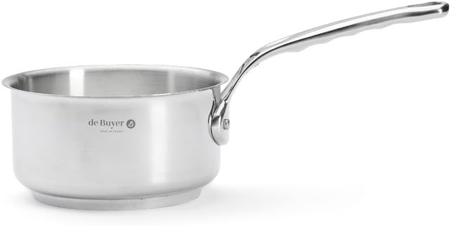 DE BUYER Stielkasserolle, Edelstahl, Silber, 14 cm, 27.9 x 20.1 x 10.9 cm