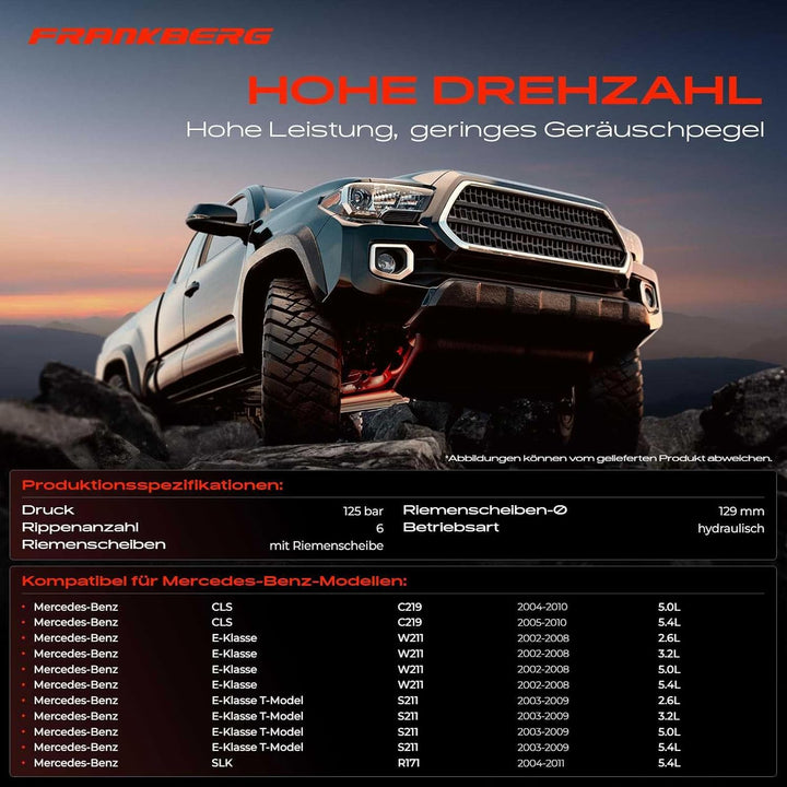 Frankberg Servopumpe Hydraulisch Lenkung mit Riemenscheiben Kompatibel mit CLS C219 5.0L-5.4L 2004-2