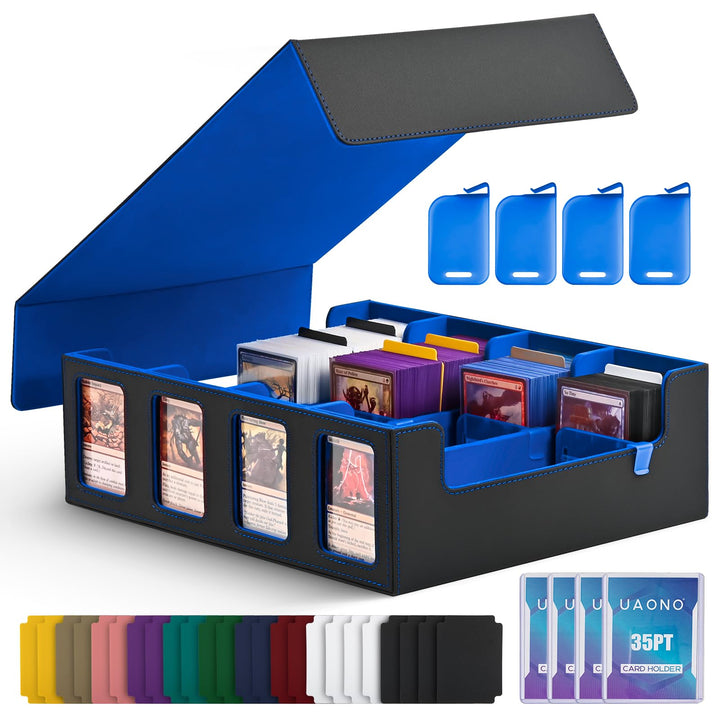 Trading Card Storage Box für Commander Display, 2400+ MTG Deck Box mit 4 Top Loaders, TCG Card Case