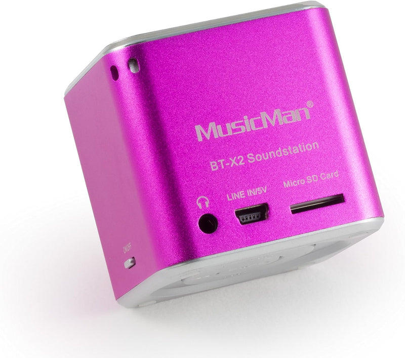 MusicMan mini Wireless Soundstation BT-X2 (MP3 Player, Bluetooth) pink Musicman BT-X2 Single Pink, M