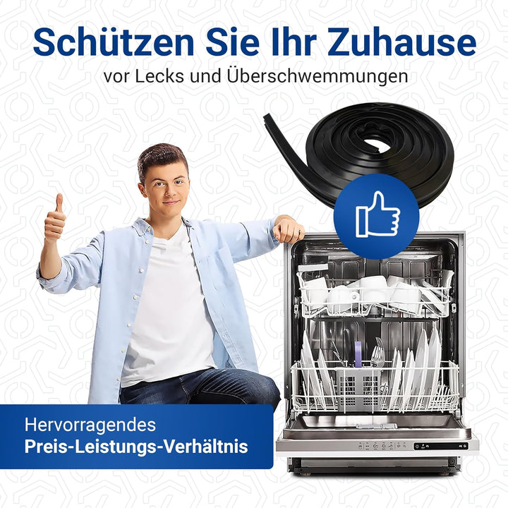 VIOKS Türdichtung Geschirrspüler 1,87 m Ersatz für Bosch Siеmens 00263096 263096 - Gummidichtung 3-s