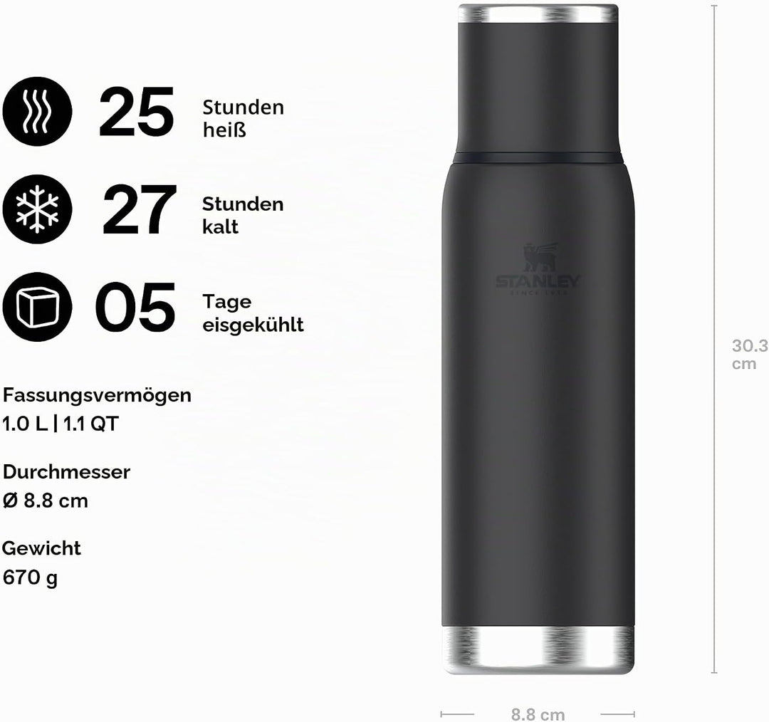Stanley 1913 Adventure To-Go Thermosflasche 1L - 25 Stunden Heiss - 27 Stunden Kalt - Auslaufsicher